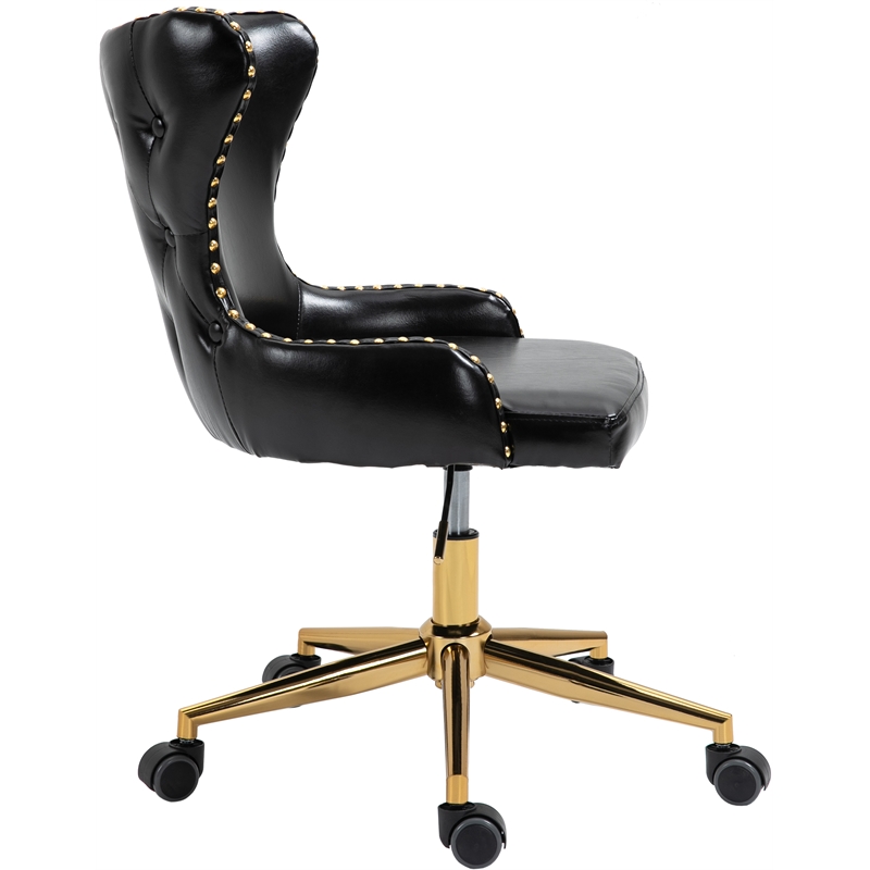 Meridian Furniture Hendrix Swivel Adjustable Black Vegan Leather Office Chair