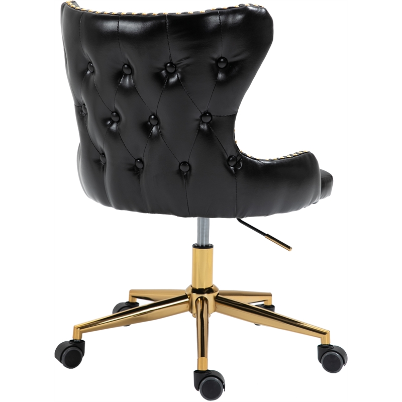 Meridian Furniture Hendrix Swivel Adjustable Black Vegan Leather Office Chair