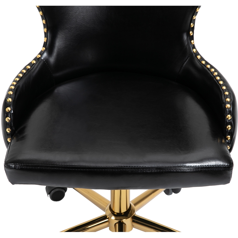 Meridian Furniture Hendrix Swivel Adjustable Black Vegan Leather Office Chair