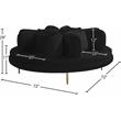 Meridian Furniture Circlet Black Velvet Roundabout Sofa with Gold Iron Legs