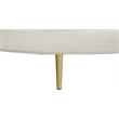 Meridian Furniture Circlet Cream Velvet Roundabout Sofa with Gold Iron Legs
