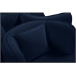 Meridian Furniture Circlet Navy Velvet Roundabout Sofa with Gold Iron Legs
