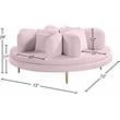 Meridian Furniture Circlet Pink Velvet Roundabout Sofa with Gold Iron Legs