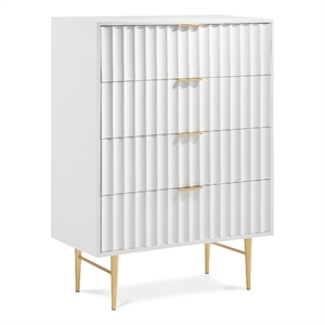 Meridian Furniture Modernist Contemporary Chest in White Medium Gloss Finish