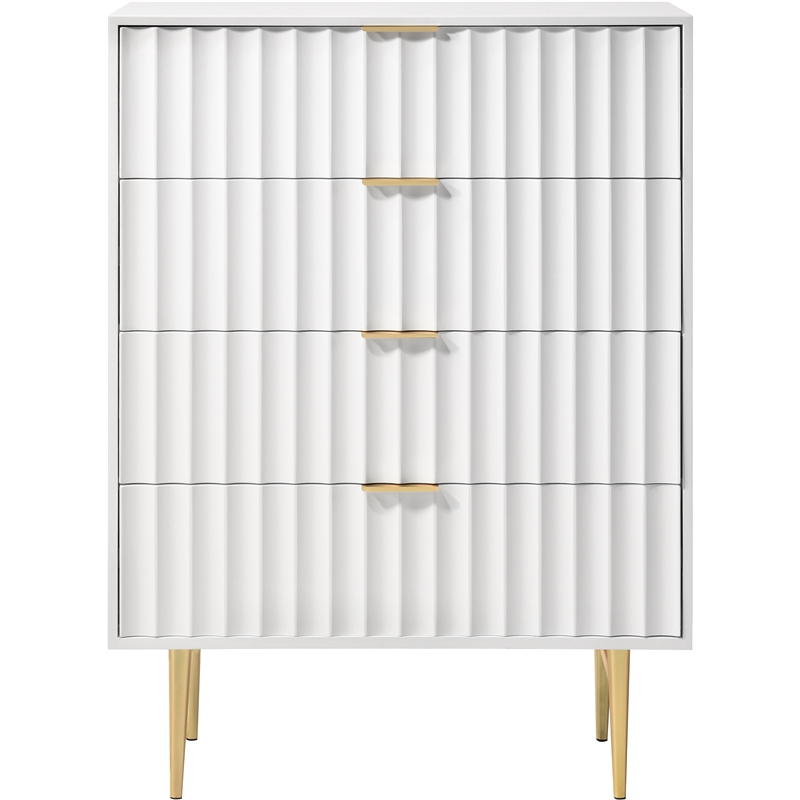 Meridian Furniture Modernist Contemporary Chest in White Medium Gloss Finish