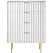 Meridian Furniture Modernist Contemporary Chest in White Medium Gloss Finish