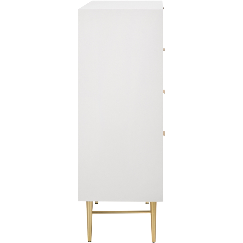Meridian Furniture Modernist Contemporary Chest in White Medium Gloss Finish