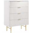 Meridian Furniture Modernist Contemporary Chest in White Medium Gloss Finish