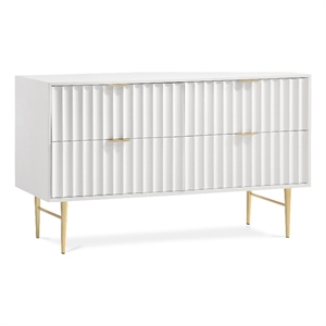 Meridian Furniture Modernist Contemporary Dresser in White Medium Gloss Finish
