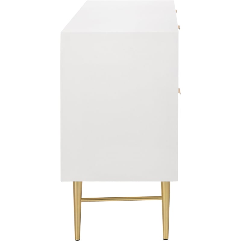 Meridian Furniture Modernist Contemporary Dresser in White Medium Gloss Finish