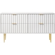 Meridian Furniture Modernist Contemporary Dresser in White Medium Gloss Finish