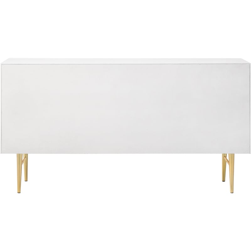 Meridian Furniture Modernist Contemporary Dresser in White Medium Gloss Finish