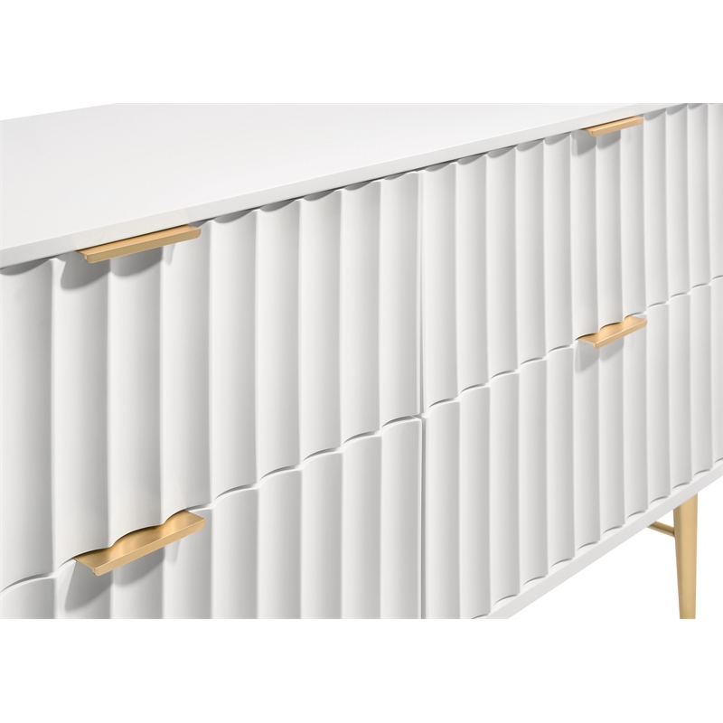 Meridian Furniture Modernist Contemporary Dresser in White Medium Gloss Finish