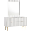 Meridian Furniture Modernist Contemporary Dresser in White Medium Gloss Finish