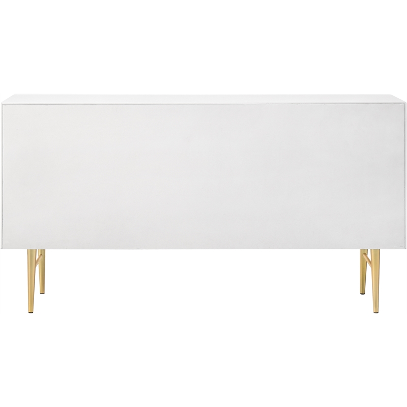 Meridian Furniture Modernist Contemporary Dresser in White Medium Gloss Finish