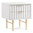 Meridian Furniture Modernist Nightstand in White Medium Gloss Finish