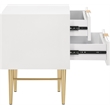 Meridian Furniture Modernist Nightstand in White Medium Gloss Finish