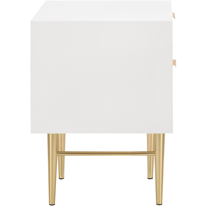 Meridian Furniture Modernist Nightstand in White Medium Gloss Finish