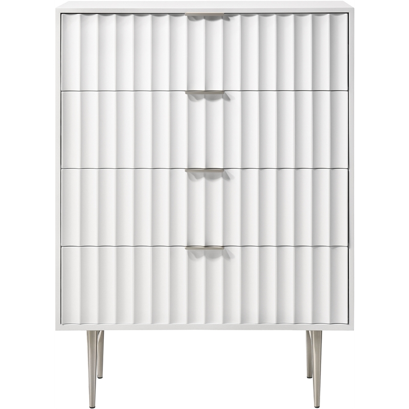 Meridian Furniture Modernist Contemporary Chest in White Medium Gloss Finish