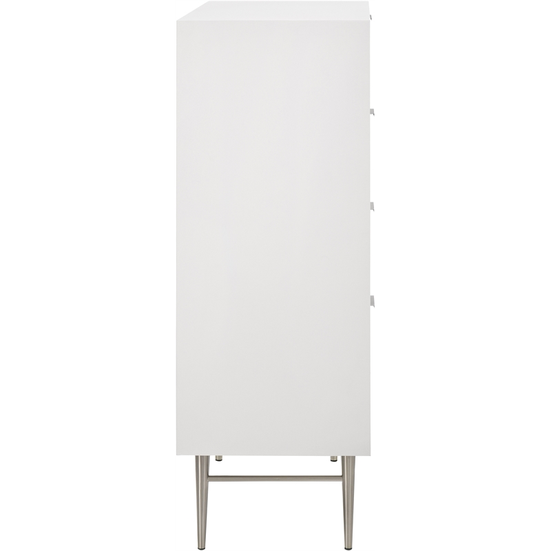Meridian Furniture Modernist Contemporary Chest in White Medium Gloss Finish