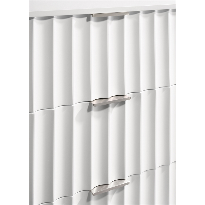 Meridian Furniture Modernist Contemporary Chest in White Medium Gloss Finish