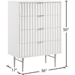 Meridian Furniture Modernist Contemporary Chest in White Medium Gloss Finish