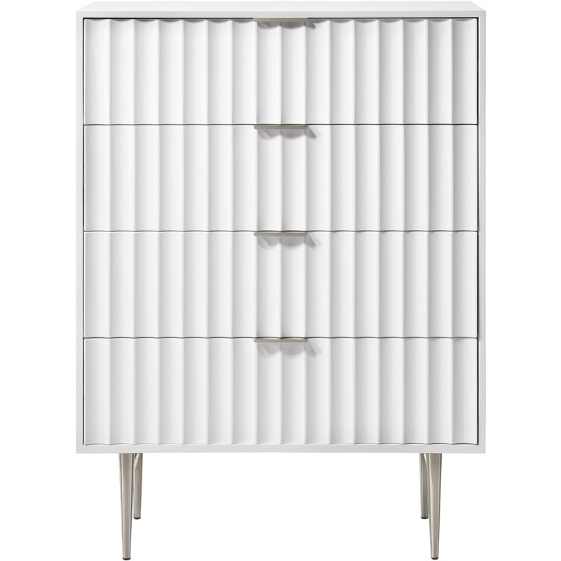 Meridian Furniture Modernist Contemporary Chest in White Medium Gloss Finish