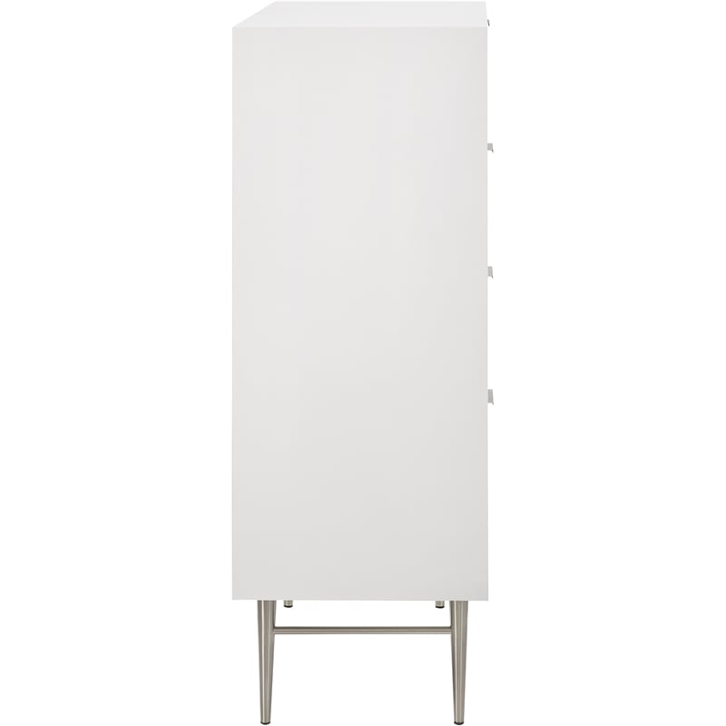 Meridian Furniture Modernist Contemporary Chest in White Medium Gloss Finish