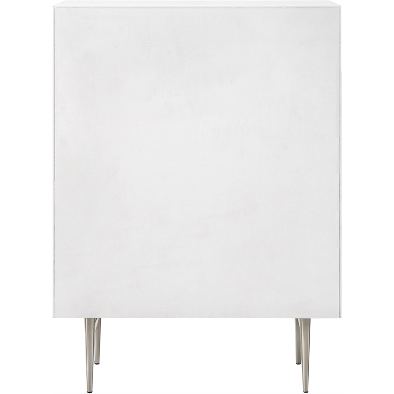 Meridian Furniture Modernist Contemporary Chest in White Medium Gloss Finish