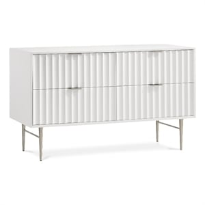 Meridian Furniture Modernist Contemporary Dresser in White Medium Gloss Finish