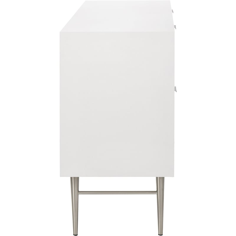 Meridian Furniture Modernist Contemporary Dresser in White Medium Gloss Finish