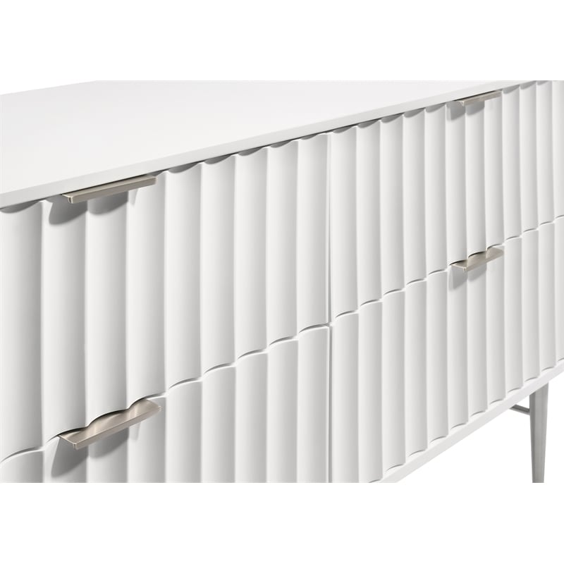 Meridian Furniture Modernist Contemporary Dresser in White Medium Gloss Finish