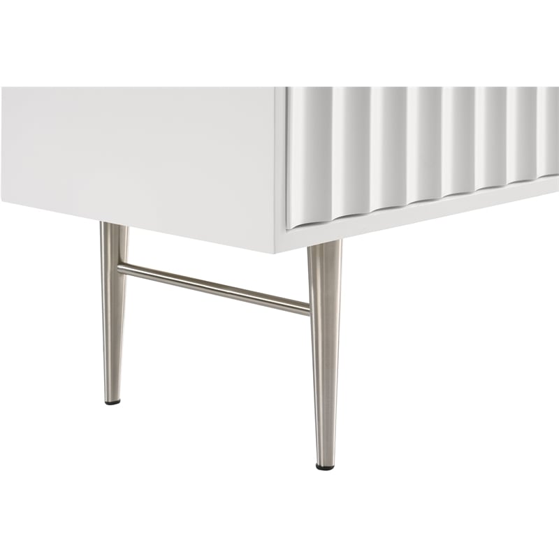 Meridian Furniture Modernist Contemporary Dresser in White Medium Gloss Finish