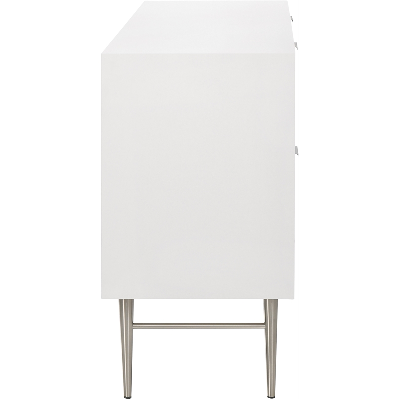 Meridian Furniture Modernist Contemporary Dresser in White Medium Gloss Finish