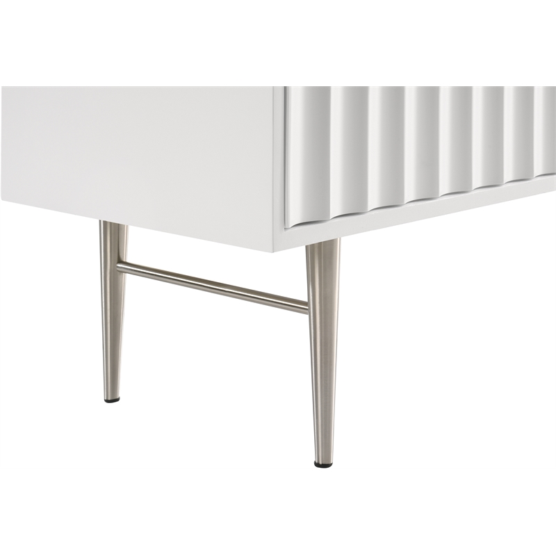 Meridian Furniture Modernist Contemporary Dresser in White Medium Gloss Finish