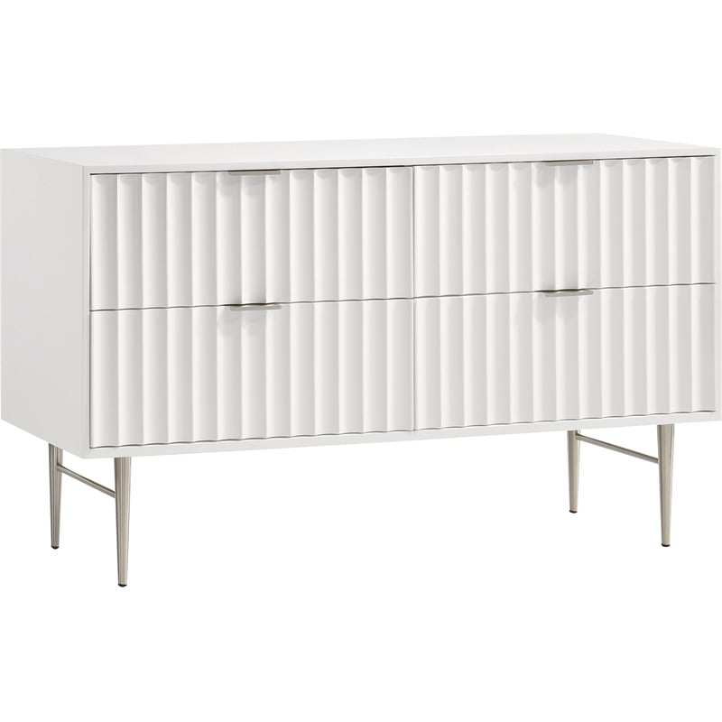 Meridian Furniture Modernist Contemporary Dresser in White Medium Gloss Finish