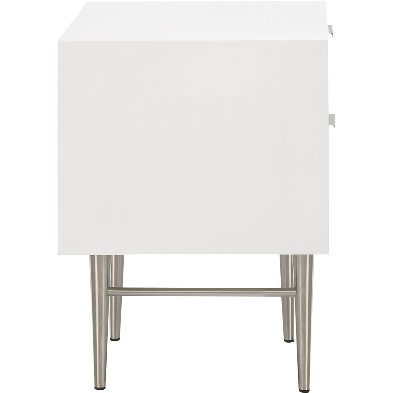 Meridian Furniture Modernist Nightstand in White Medium Gloss Finish