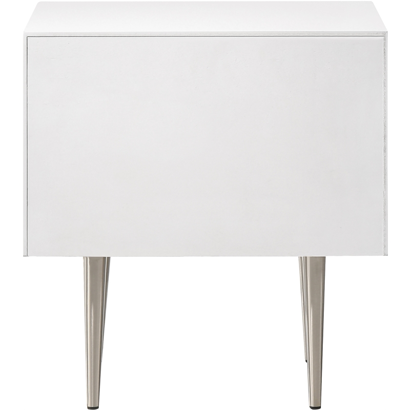 Meridian Furniture Modernist Nightstand in White Medium Gloss Finish