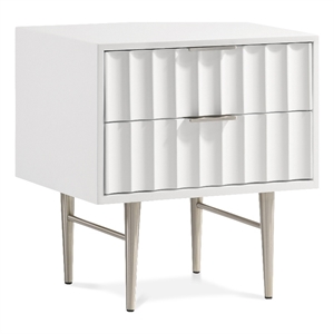 Meridian Furniture Modernist Nightstand in White Medium Gloss Finish