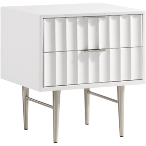 meridian furniture modernist nightstand in white medium gloss finish