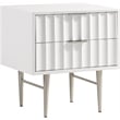 Meridian Furniture Modernist Nightstand in White Medium Gloss Finish