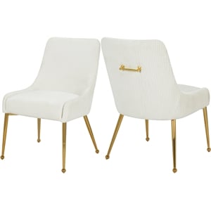meridian furniture ace contemporary velvet upholstered dining side chair (set of 2)