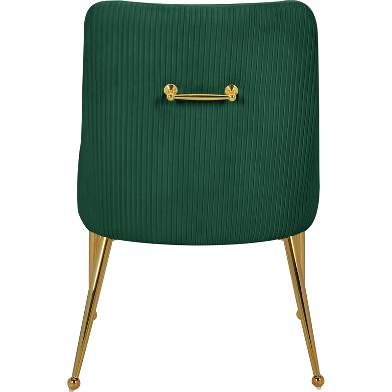 Meridian Furniture Ace Green Velvet Dining Chair with Gold Legs (Set of