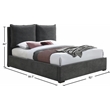 Meridian Furniture Misha Pepper Black Fabric King Bed