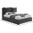 Meridian Furniture Misha Pepper Black Fabric Queen Bed