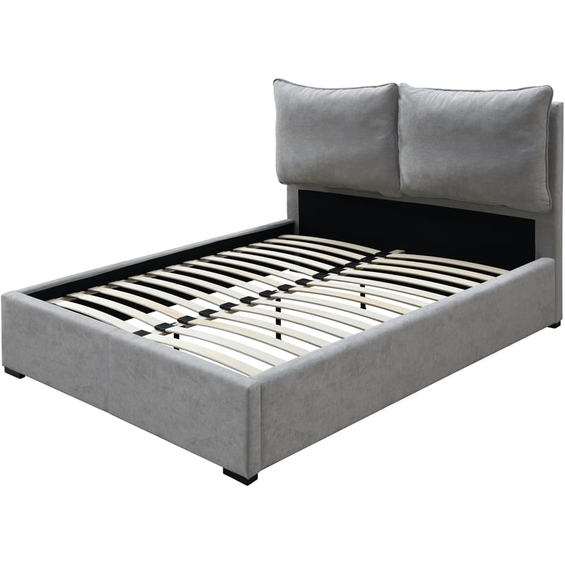 Meridian Furniture Misha Light Gray Fabric King Bed