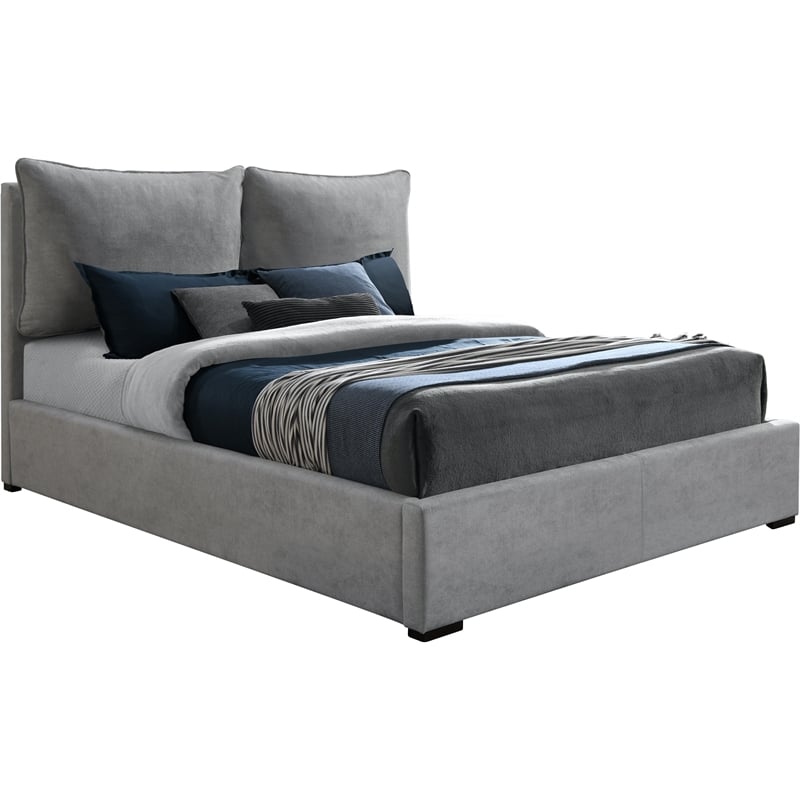 Meridian Furniture Misha Light Gray Fabric King Bed