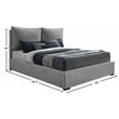Meridian Furniture Misha Light Gray Fabric Queen Bed