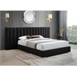 Meridian Furniture Pablo Black Velvet King Bed with Chrome Metal Legs