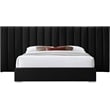 Meridian Furniture Pablo Black Velvet King Bed with Chrome Metal Legs